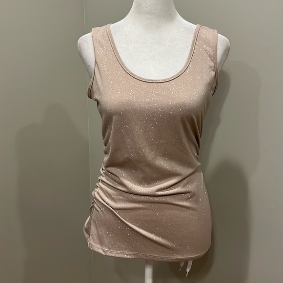 Boston Proper Tops - Boston Proper Beige Sparkling Sleeveless Tank Top Size XS